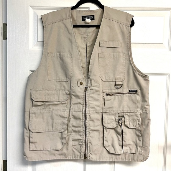 Tact Gear Squad Sportsman Multi-Pocket Utility Tan Vest size L hunting fishing - Picture 1 of 8